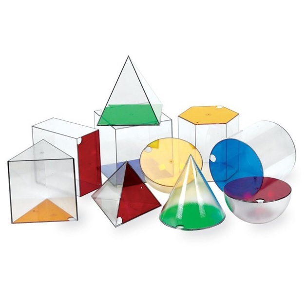 Дополнительный набор прозрачных геометрических тел с сечениями.